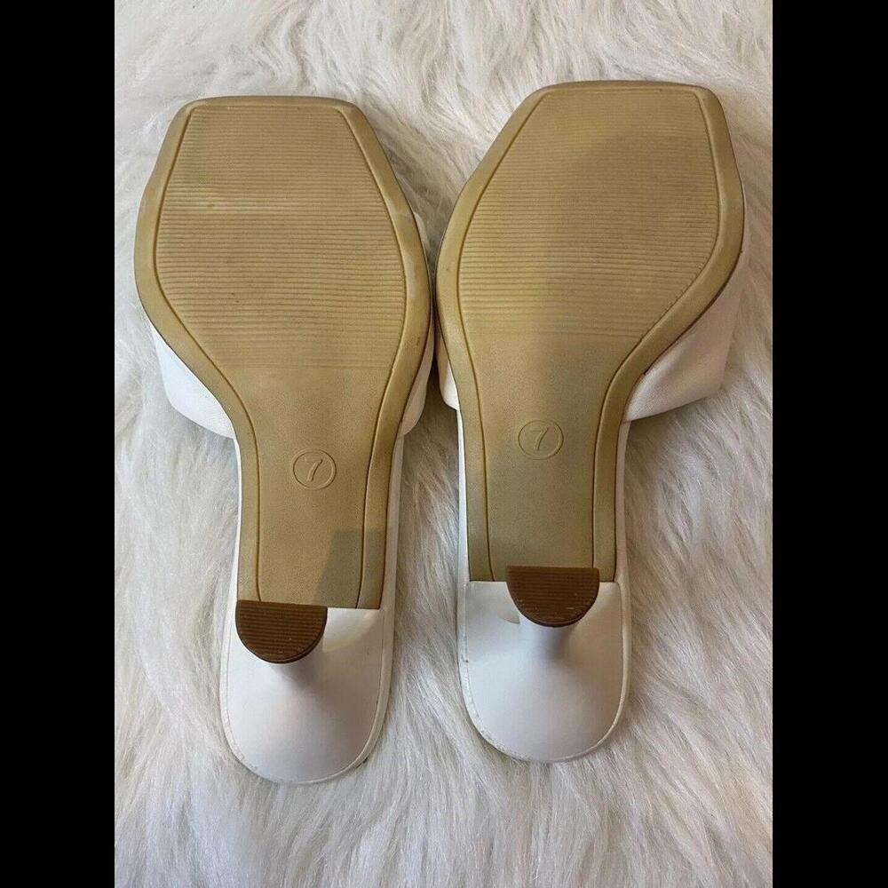 A New Day Target White Square Toe Sz 7 Women’s Pump Wrap Strap Beachy Summery - Picture 12 of 13